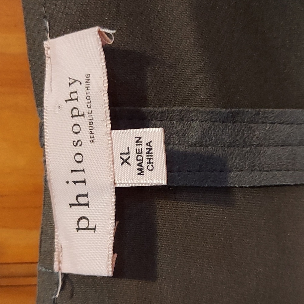Philosophy Gray Trench Coat Faux Suede material. - Picture 2 of 3